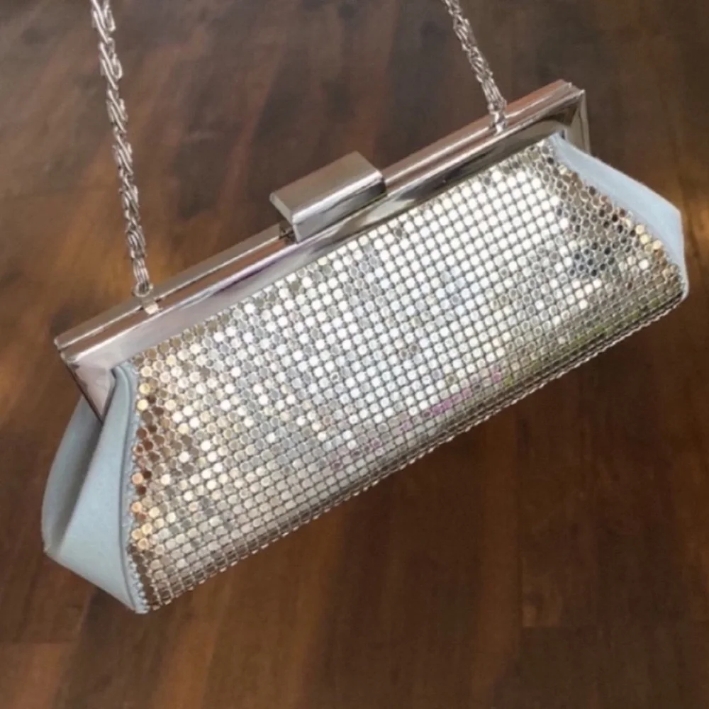 Kate Landry Purse Silver Evening Mini Evening Bag Clutch